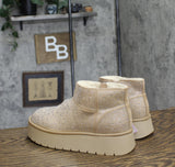 Wild Fable Womens Missy Platform Booties with Memory Foam Insole Beige Brown 7M