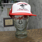 Mens Vintage Eaglerock Construction Snapchat Trucker Hat Red / White OS