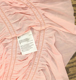 Bar III Womens Mesh Flutter-Sleeve Top Cupid Blush XL