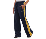 Bench Womens Elline Wide Leg Striped Jogger Pants Navy Blue / Gold Stripe XL