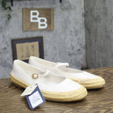 Universal Thread Jute Elastic Strap Mary Jane Ballet Flats White / Brown 9.5M