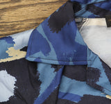 Donna Karan Floral Printed Button Down Midi Shirt Dress Horizon Blue / Multi 6