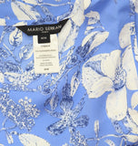 Mario Serrani Womens Floral Pattern Sleeveless Tunic Blouse Top Blue / White M