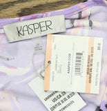 Kasper Keyhole Knit Floral Print Blouse Top Lavender Mist Purple Multi 2X
