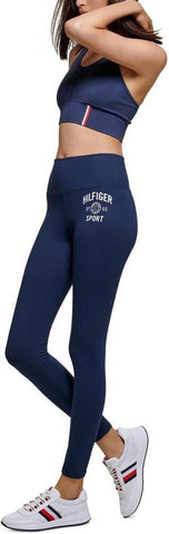 Tommy Hilfiger Womens Gym Fitness Athletic Leggings TP2P6117 Navy Blue XS