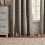 G.H. Bass & Co. Curtains Pair Lined Faux Fur Faux Sherpa Oatmeal Brown 50x95