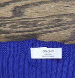 On 34th Womens Gift Boxed Rib-Knit Pom Pom Rolled Beanie MO1542501 Royal Blue