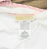 Michael Michael Kors Voyage Stripe V-Neck One Piece Swimsuit Rosewater Pink 8