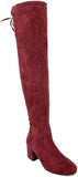 Sugar Ollie Women's Over-the-Knee Dress Boots SGR-OLLIE Burgundy Micro Red 8M