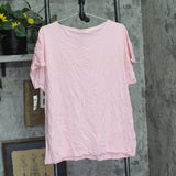 Karen Scott Women’s Crochet Trim Short Sleeve Boat Neck Top Boca Blush Pink 0X