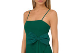 Adrianna By Adrianna Papell Knit Crepe Ruffled Mini Dress Dark Ivy Green 10