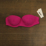 DKNY Womens Textured Molded Balconette Bikini Swim Top DIMTS470 Wildberry Pink L