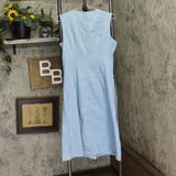 Ny Collection Sleeveless Chambray Dress with Chain Details Light Denim Blue M