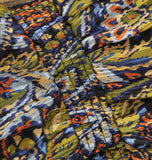 MSK Petite Paisley Split-Neck Chiffon Pleated Dress Black / Navy Multi PS