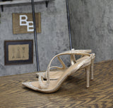 INC International Concepts Angiee Sandals Evening Stiletto Champagne Brown 6.5M