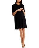 A Pea in the Pod Womens Knit A-Line Maternity Dress Black L