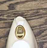 Arezzo Womens Olivia High Stiletto Leather Pumps Panacota Off White 6.5B