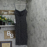 B. Darlin Juniors Pearl-Embellished Bodycon Glitter Dress Black / White 13/14