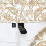 DG2 Womens Classic Stretch Pull-On Bermuda Shorts 697721 Khaki Paisley Brown L