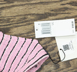 bond-eye Womens Scout Cropped Bikini Swim Top Pastel Pink Stripe One Size