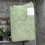 Knights Bridge Circles 100% Soft Plush Cotton Bath Rug Sage Green 17x24