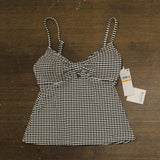 Cece Womens Keyhole Over the Shoulder Tankini Top 26CC207CT Black / White S