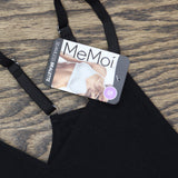 MeMoi Womens Padded Seamless Bralette Ribbed Black S