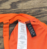 Lauren Ralph Lauren Womens Macrame-Ring Bikini Top Swim Persimmon Orange 6