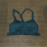 All in Motion Womens Soft Cup Strappy Cross Back Sports Bra Blue Green S