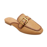 A New Day Womens Wendy Raffia Mule Flats 92611438 Brown 8.5M