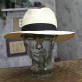 Rag & Bone Womens Straw Panama Wide Brim Hat W262181M2 Off White / Black S/M
