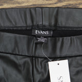 Evans Womens Plus Size Faux Leather Ponte Pants 217785 Black 24W