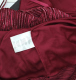 City Studio Metallic Velvet Spaghetti Strap Fit Flare Mini Dress Wine Red 7 / 8