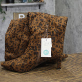 A New Day Justice Leopard Print Mid-Calf Heeled Boots 94568749 Light Brown 8.5M