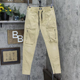 Italy Morn Mens Sunrise Skinny Leg Khaki Cargo Pants Brown See Measurements