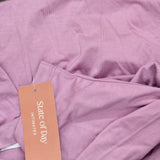 State Of Day Womens Knit Cardigan Open Front Lounge Mauve Orchid Purple L