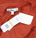 Sam Edelman Jasleen Ruffled Long Sleeve Button Front Top Blouse Red Orange S