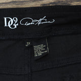 DG2 Womens Embroidered Pull-On Exposed Button Jean 720447 Black 1x