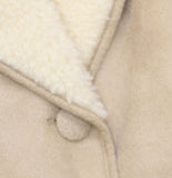 Wild Fable Shawl Collar Waist Tie Button Down Faux Shearling Coat Tan Brown S