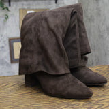 A New Day Tambra Faux Suede Buckle Tall Boots 95143239 Chocolate Brown 7.5M