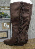 Universal Thread Patsy Tall Fringe Western Boots Cowgirl Chocolate Brown 8.5M