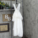 Aqua Womens Crochet-Inset Ruffled Eyelet Dress IDB72431 White M