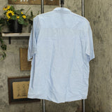 Merrill & Forbes Mens Vintage Button Up Short Sleeve Shirt Light Blue L