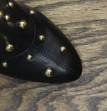I.n.c. International Concepts Faux Leather Dress Ankle Boots Black / Gold 5.5M