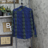 Houston White X TGT Mens Jacquard Plaid Long Sleeve Button-Down Shirt Blue S