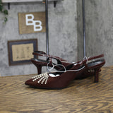 A New Day Serafina Rhinestone Slingback Heels 94661785 Burgundy Red 8.5M