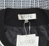 Kasper Womens Open-Front Piped-Trim Blazer Jacket Royal Signature Blue 12