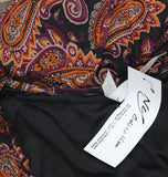 Ny Collection Womens Long Sleeve Mesh Maxi Dress Black Rust Paisley PXL