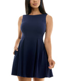 B. Darlin Juniors Sleeveless Pleated A-Line Dress Navy Blue 11/12