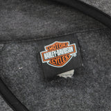 Harley Davidson Mens Fleece 1/4 Zip Kutter Janesville Wisconsin Sweatshirt Gray